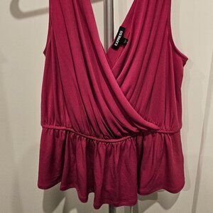 Express Dark Pink Wrap Top